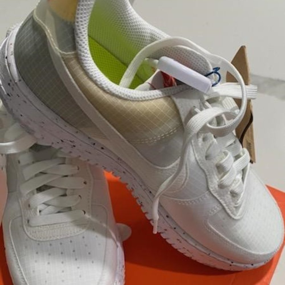 new nike air force 1 crater white orange size 8 rare lightweight
